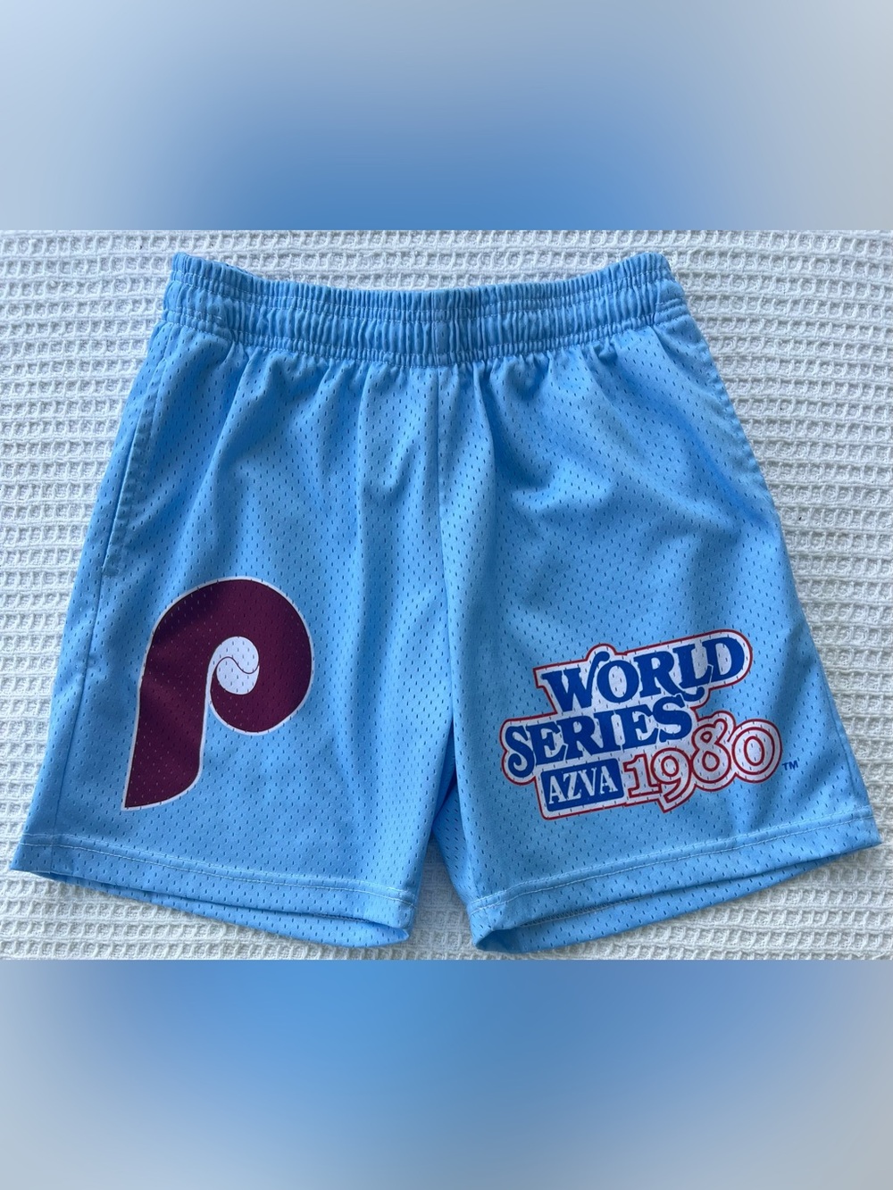 AZVA Men’s Large Philadelphia Phillies MLB 1980 World Series Mesh Shorts Athlete